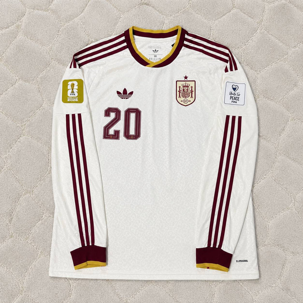 Pedri #20 Spain 2026 World Cup Away Long Sleeve Jersey Trikot Maillot