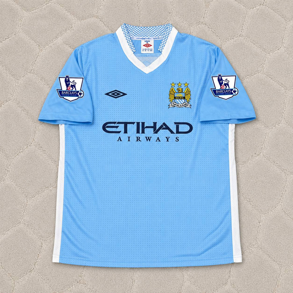 Edin Dzeko 10 Manchester City 2011/12 Home Kit Blue Retro Jersey Trikot Jersey Maillot Soccer Shirt