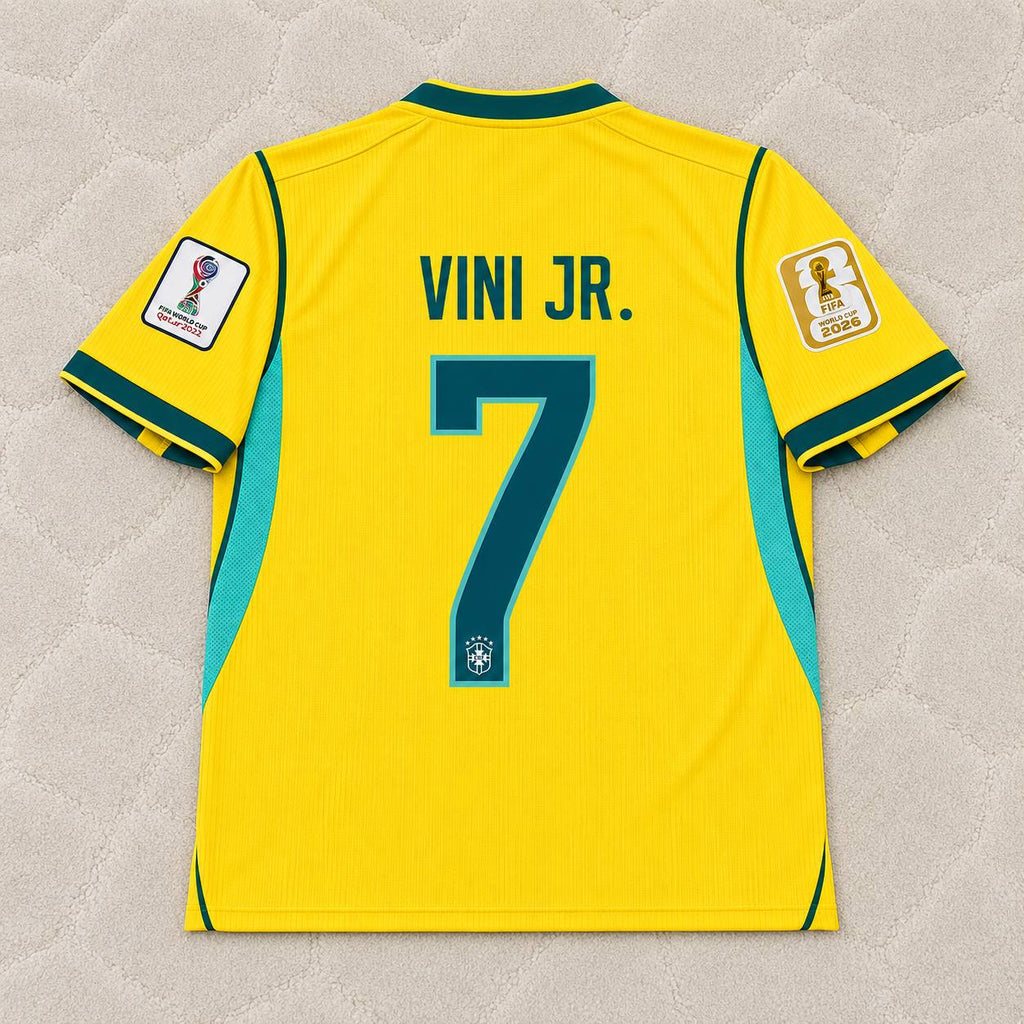 Vinícius Júnior Vini Jr Brazil 2026 World Cup Home Yellow Football Jersey