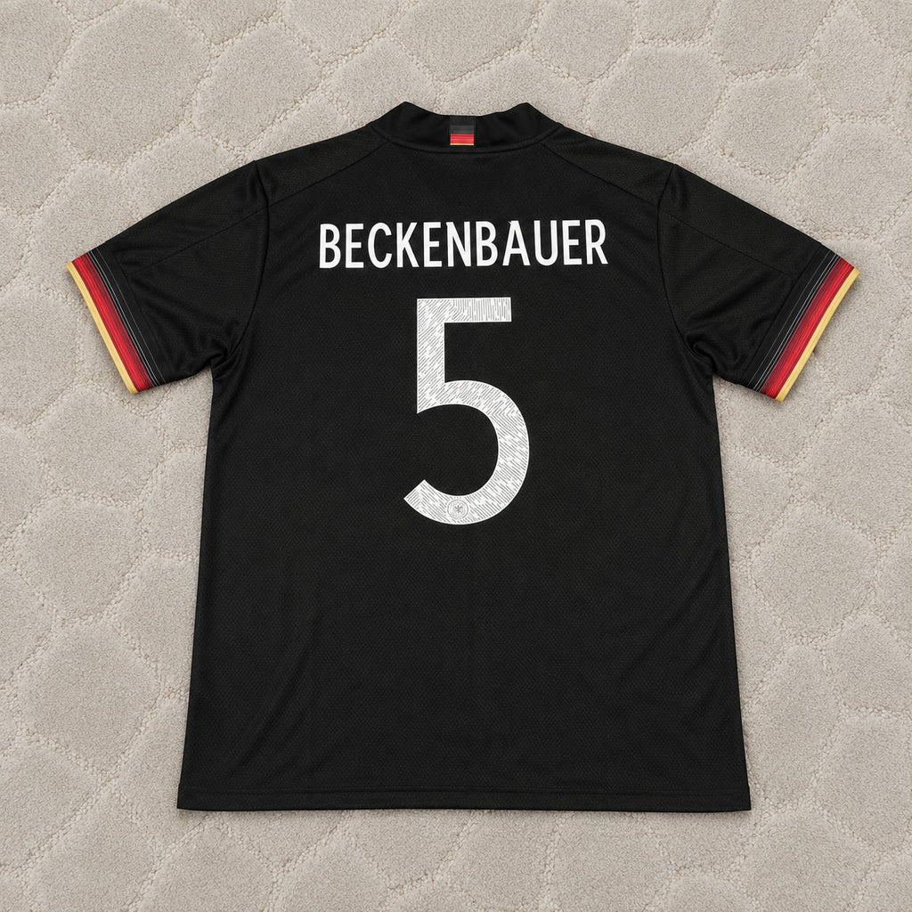 Franz Beckenbauer Germany Black Retro Football Jersey