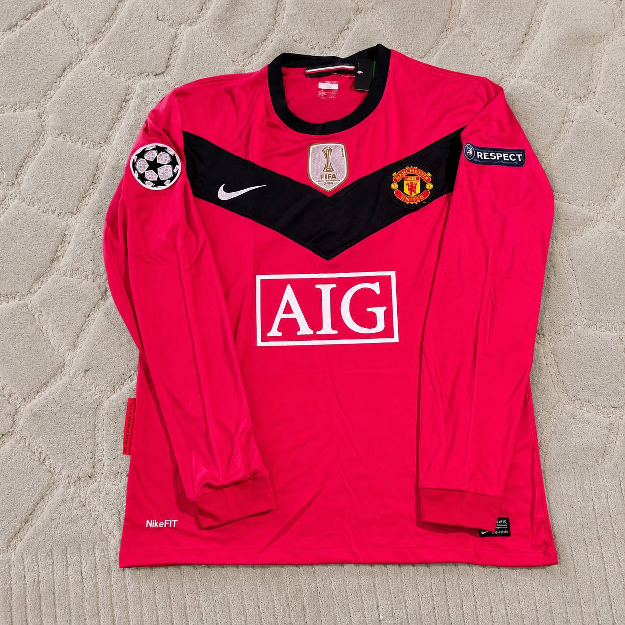 Park Ji-sung #13 Manchester United 2009-2010 Retro Long Sleeve Football Jersey
