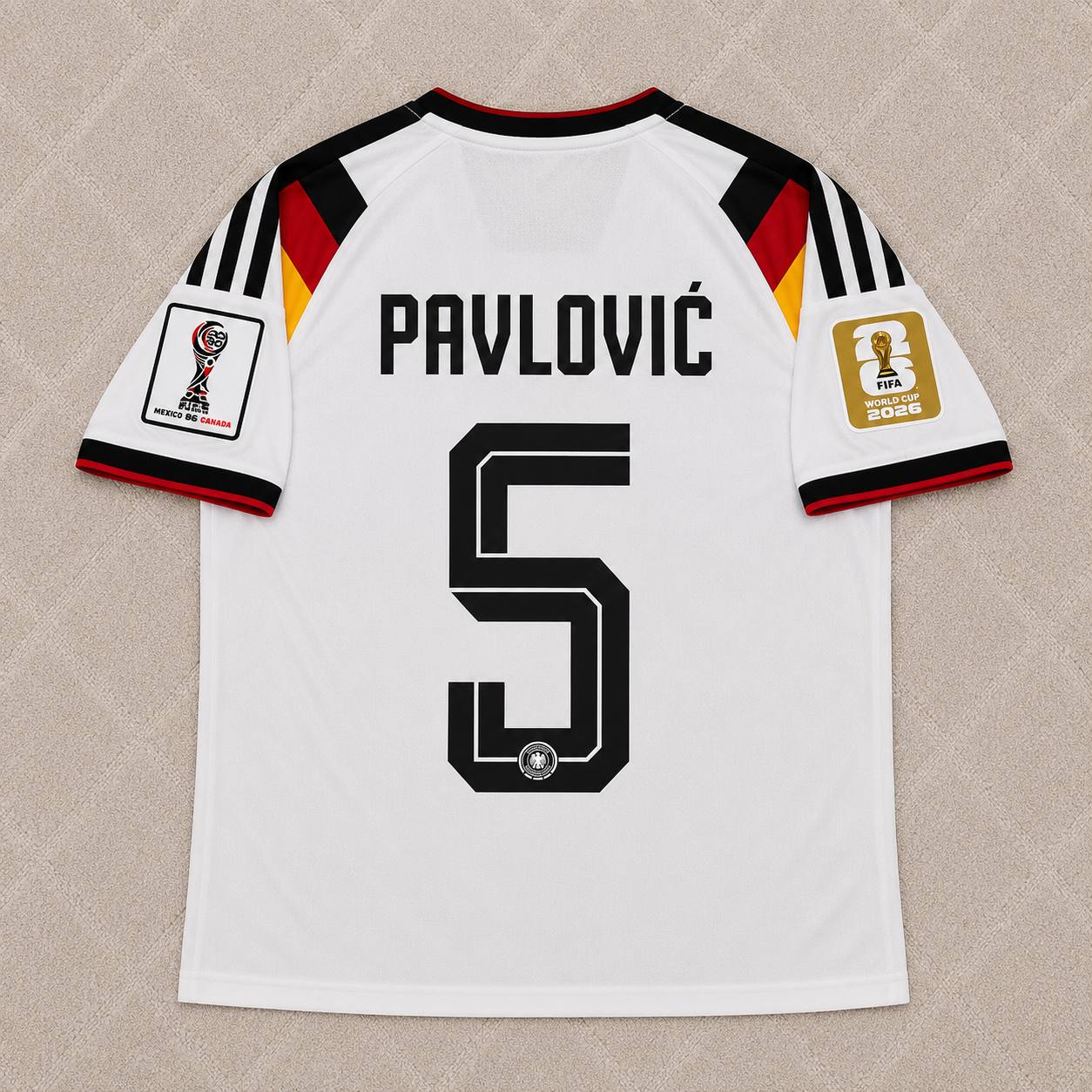 Aleksandar Pavlovic Germany 2026 World Cup Home Jersey Trikot Maillot