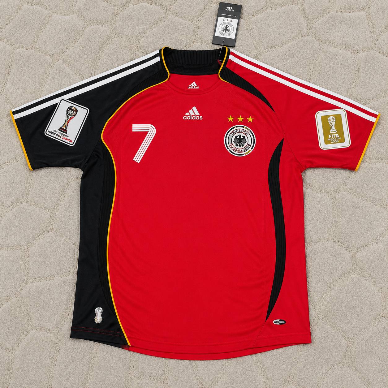Bastian Schweinsteiger Germany 2006 World Cup Away Red Black Retro Football Jersey