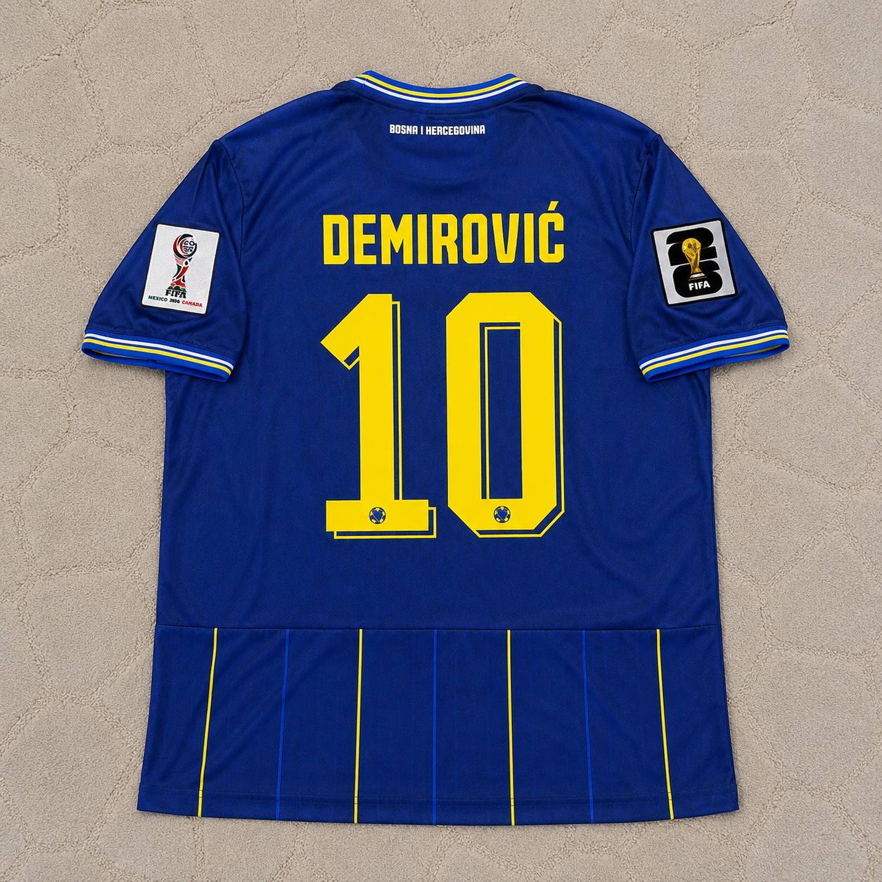 Ermedin Demirovic Bosnia and Herzegovina 2026 World Cup Blue Football Jersey