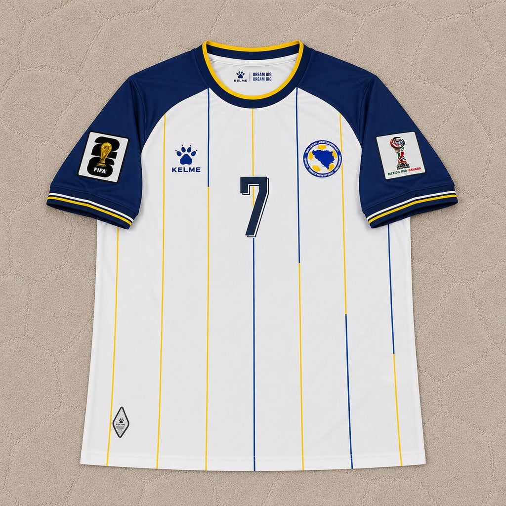 Amar Dedic Bosnia and Herzegovina 2026 World Cup White Football Jersey