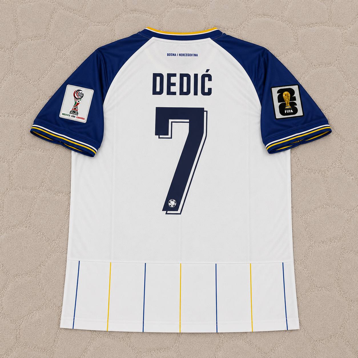 Amar Dedic Bosnia and Herzegovina 2026 World Cup White Football Jersey