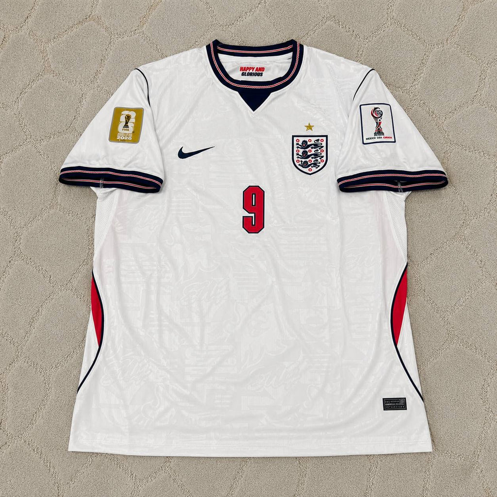 Harry Kane #9 England 2026 World Cup Home White Football Jersey