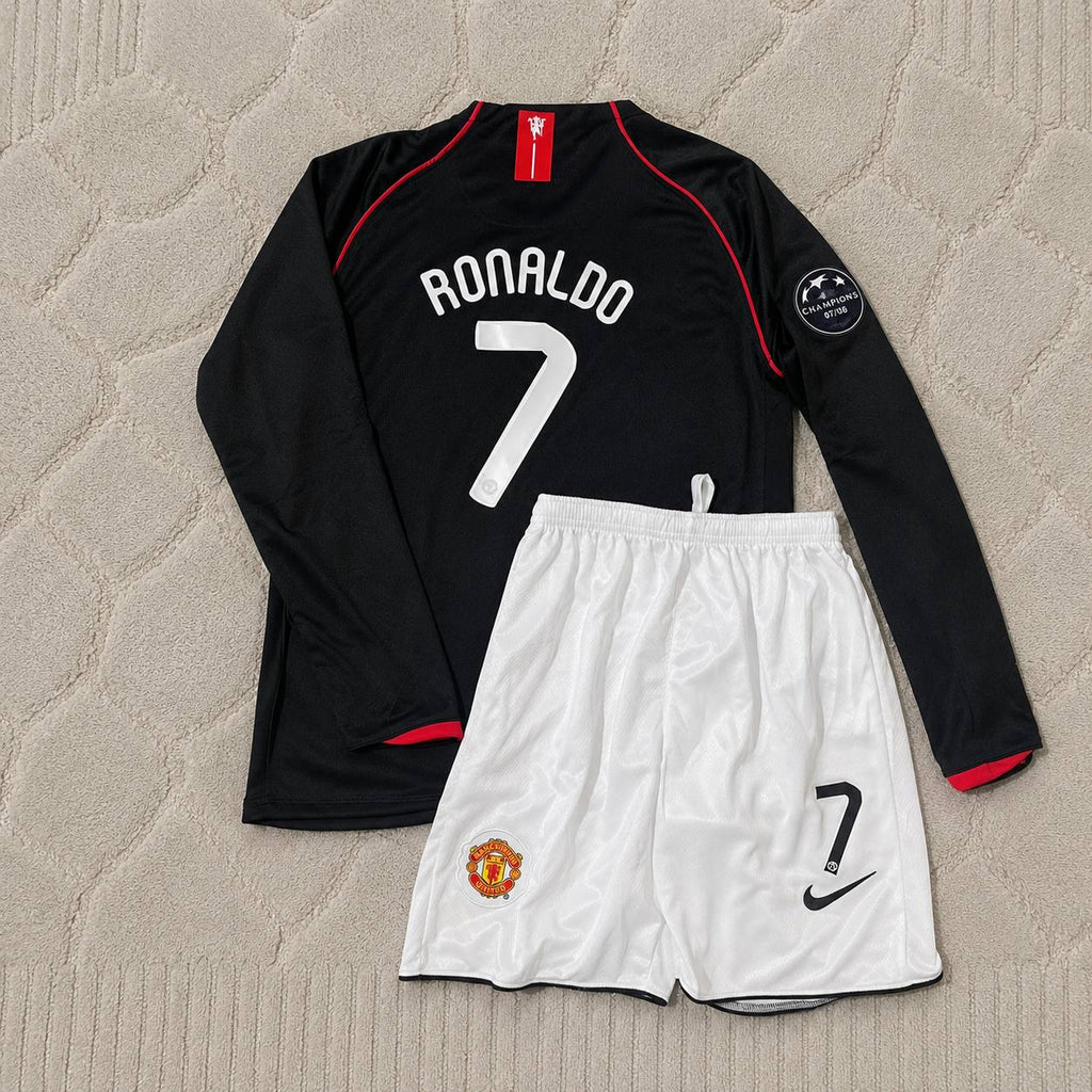 cristiano-ronaldo-manchester-united-2007-2008-cl-patch-black-kids-retro-football-jersey-kit