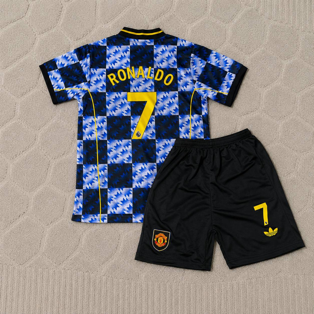 Cristiano Ronaldo Manchester United Combo Color Children Set Retro Football Jersey