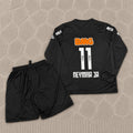 Neymar Jr Santos Black Long Sleeve Retro Football Jersey Kit
