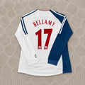 Craig Bellamy Liverpool 2007 White Blue Long Sleeve Retro Jersey Trikot Maglia