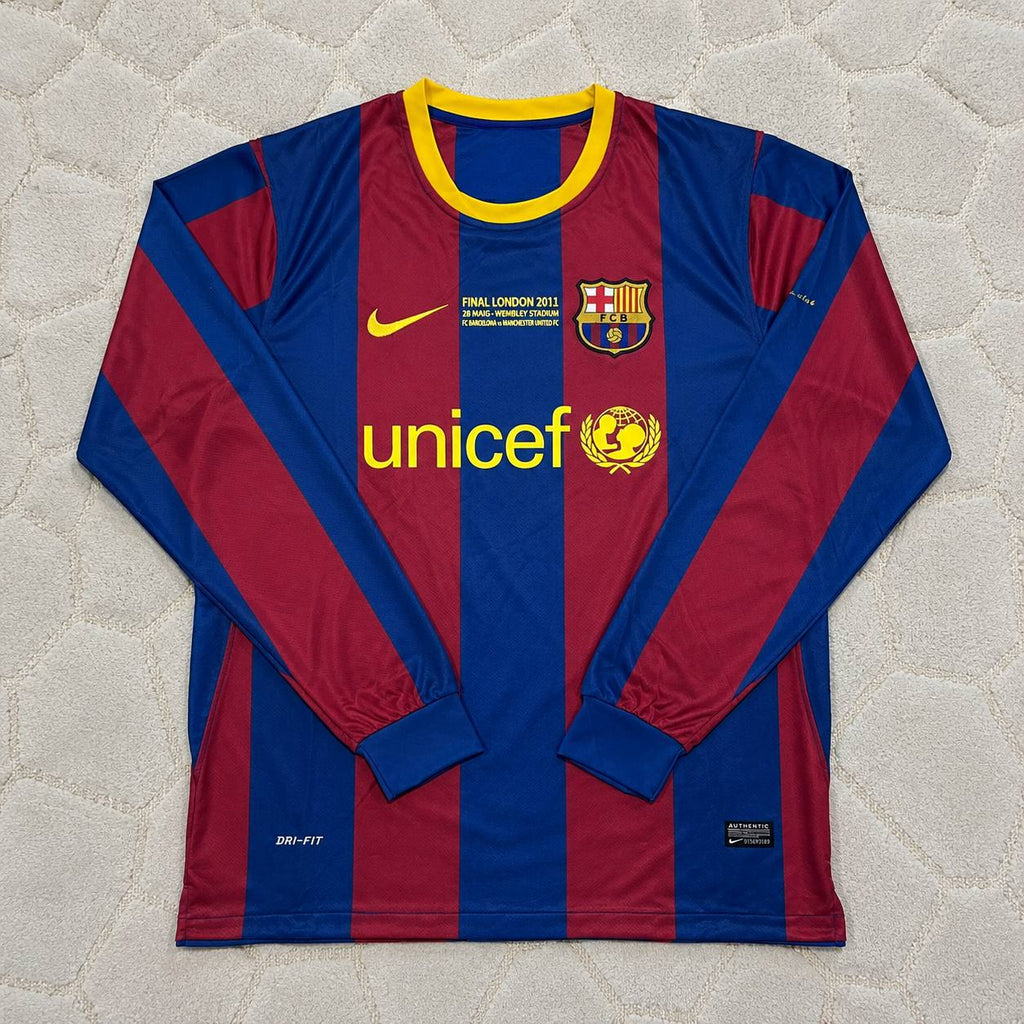 Lionel Messi #10 Barcelona 2011 Champions League Final Long Sleeve Football Jersey