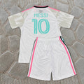 Lionel Messi New Season White Kids Soccer Jersey – Premium Jersey Kit - Goat - Legend #10