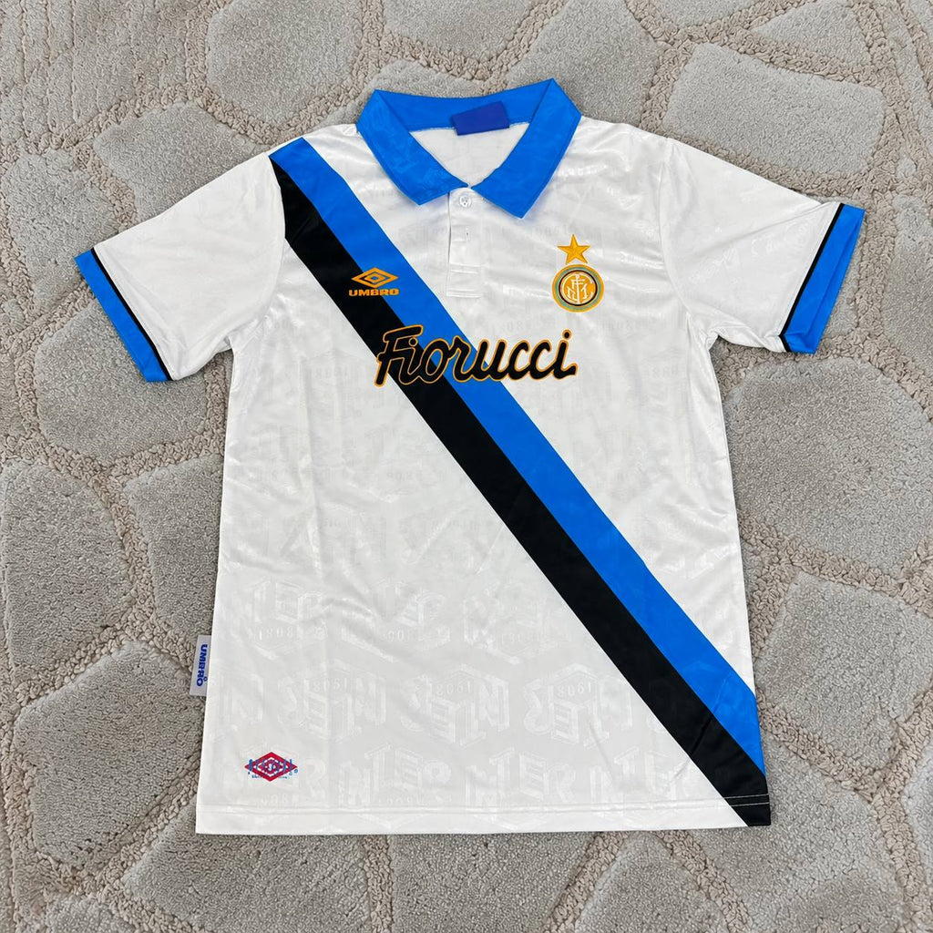 Dennis Bergkamp Inter Milan 1997-1998 White Retro Away Youth Jersey – Classic #10