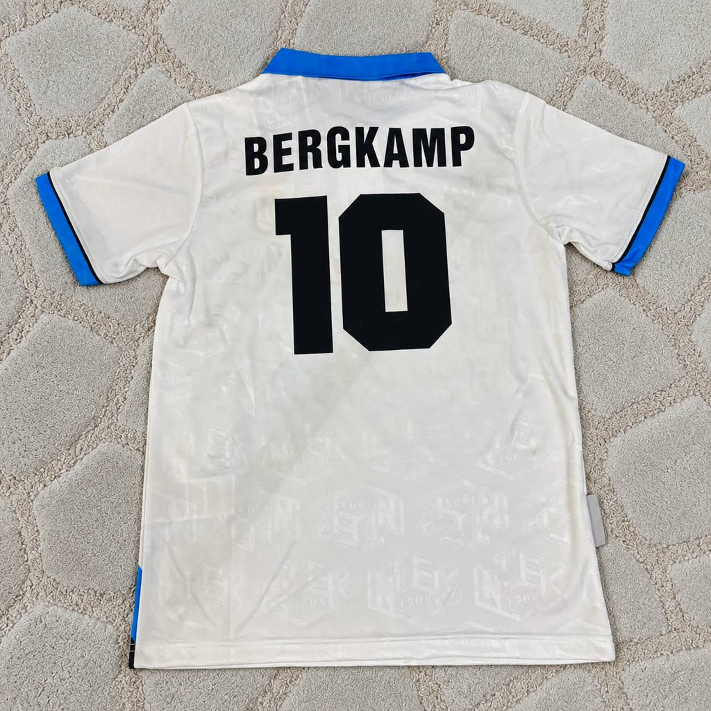 Dennis Bergkamp Inter Milan 1997-1998 White Retro Away Youth Jersey – Classic #10