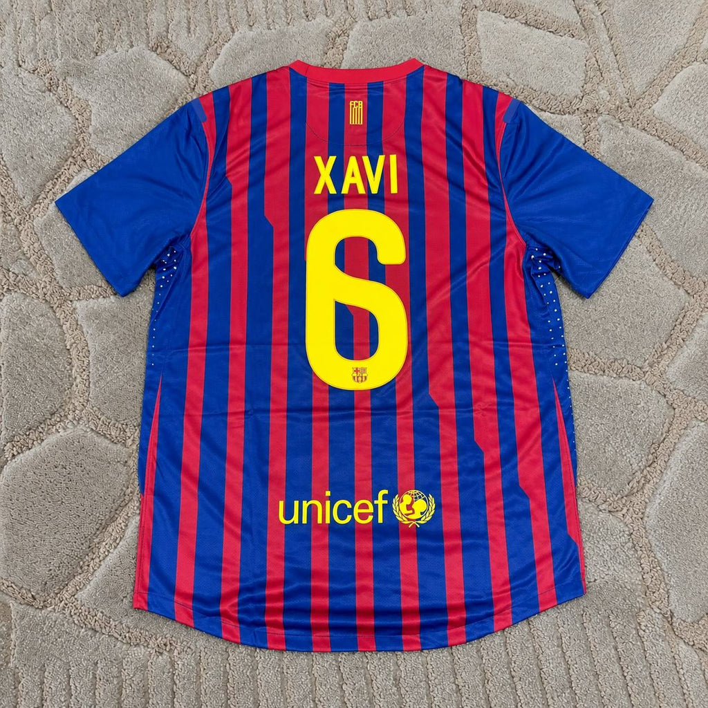 Xavi Hernandez Barcelona 2011-2012 Retro Home Jersey – Football Shirt - Trikot Maillot