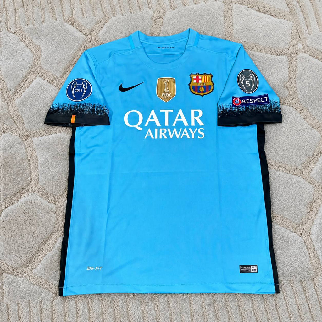 Dani Alves Barcelona 2015-2016 Retro Home Jersey – Gold Badge #6 - Trikot Maillot