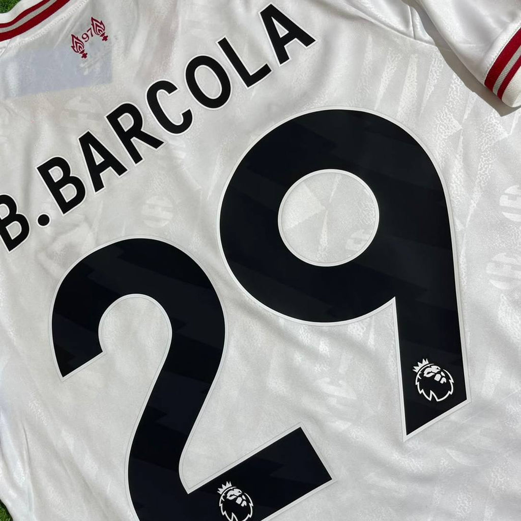 Bradley Barcola #29 Liverpool  2026-2027 White Away Jersey – Premium Jersey Kit - Trikot Maillot