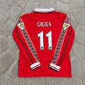 Ryan Giggs Manchester United 1999 Treble Winners Long Sleeve Retro  Jersey – Legendary #11