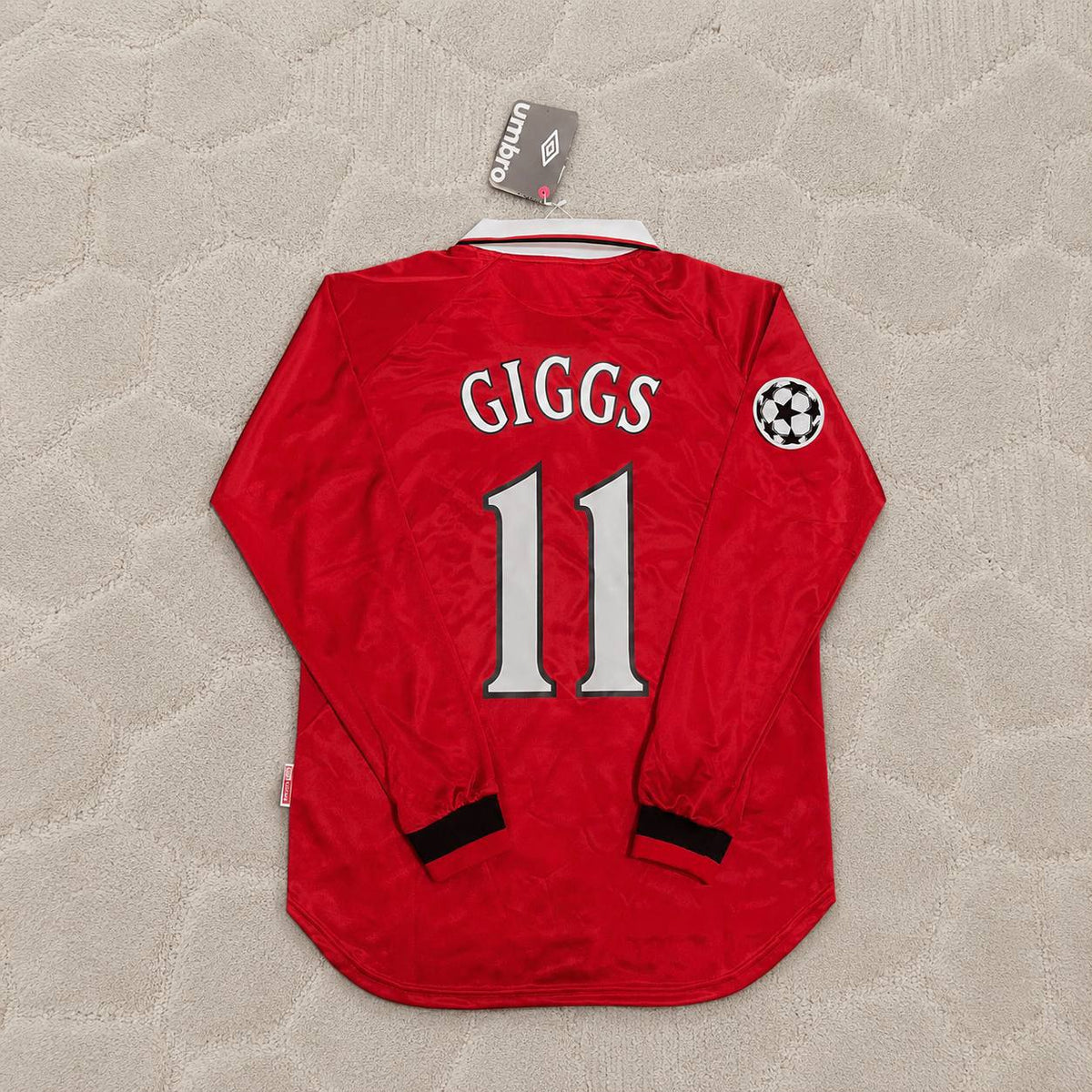 Ryan Giggs Manchester United 1999 Champions League Final Retro Football Jersey Kit