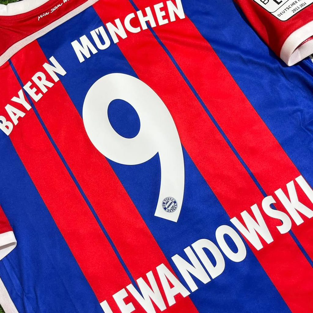 Robert Lewandowski Bayern Munich 2014-2015 Home Retro Jersey – Bundesliga Patch #9 - Trikot Maillot