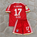 Michael Olise #17 Bayern Munich 2026-2027 Home Kids Jersey – Gold Bundesliga Champions Patch - Trikot Maillot