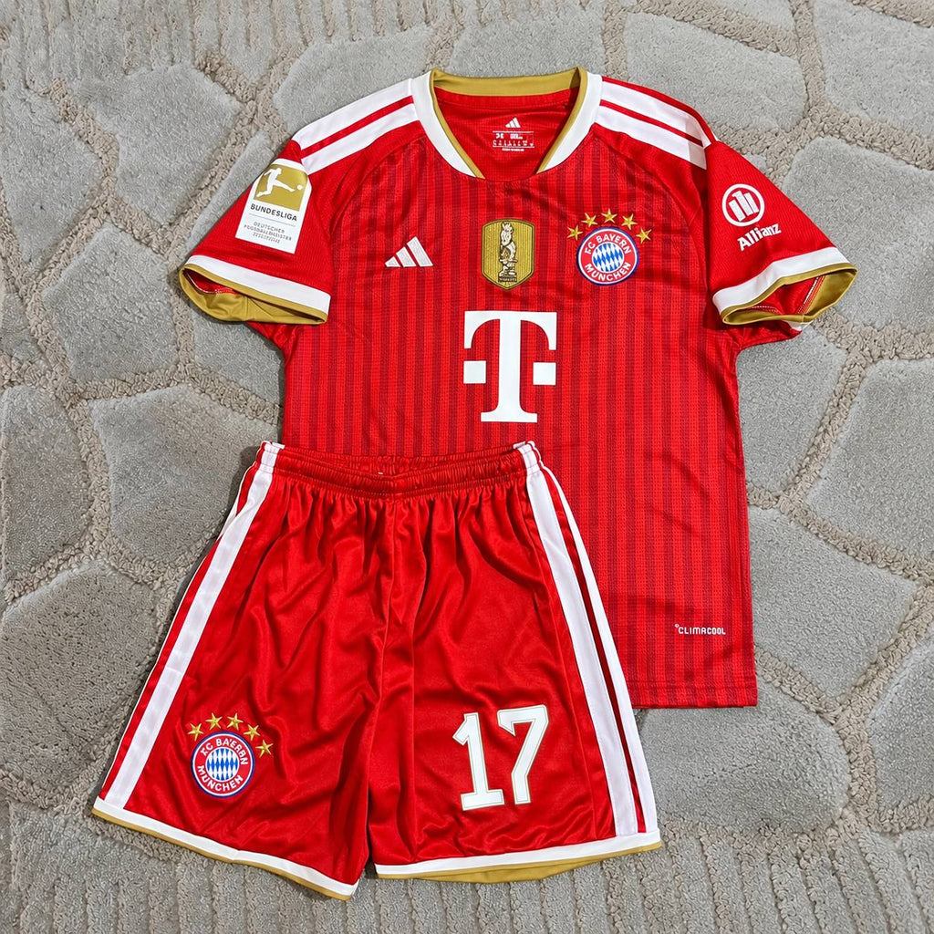 Michael Olise #17 Bayern Munich 2026-2027 Home Kids Jersey – Gold Bundesliga Champions Patch - Trikot Maillot