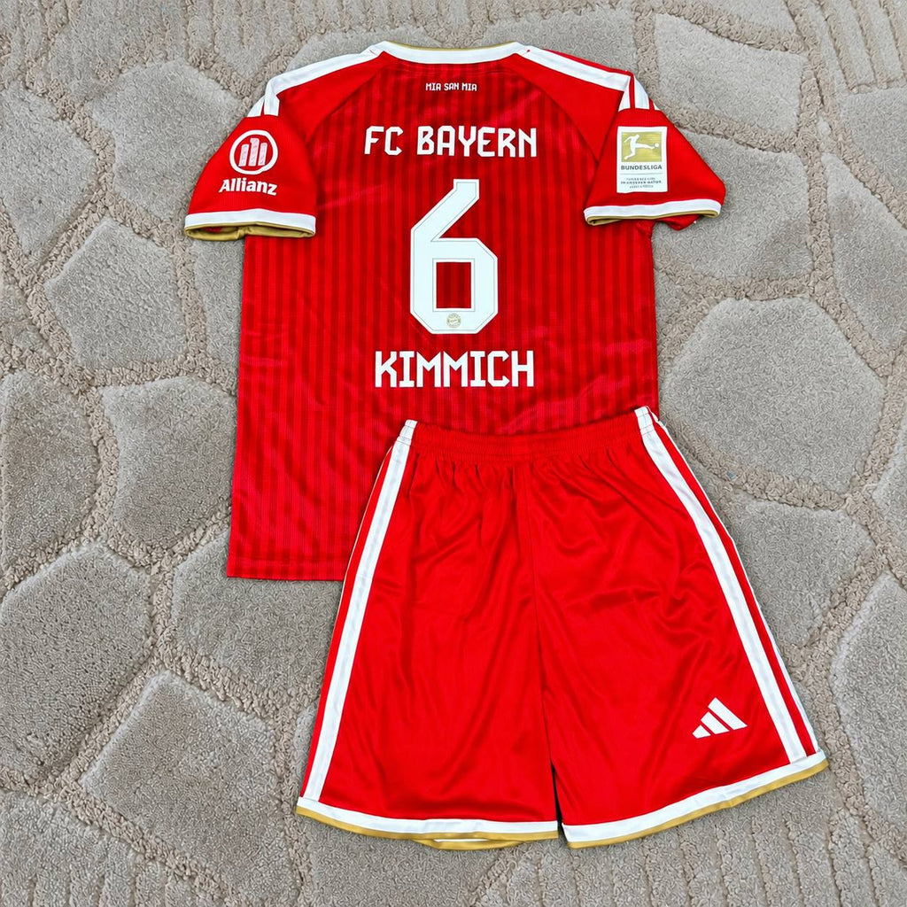 Joshua Kimmich #6 Bayern Munich 2026-2027 Home Kids Jersey – Gold Bundesliga Champions Patch - Trikot Maillot