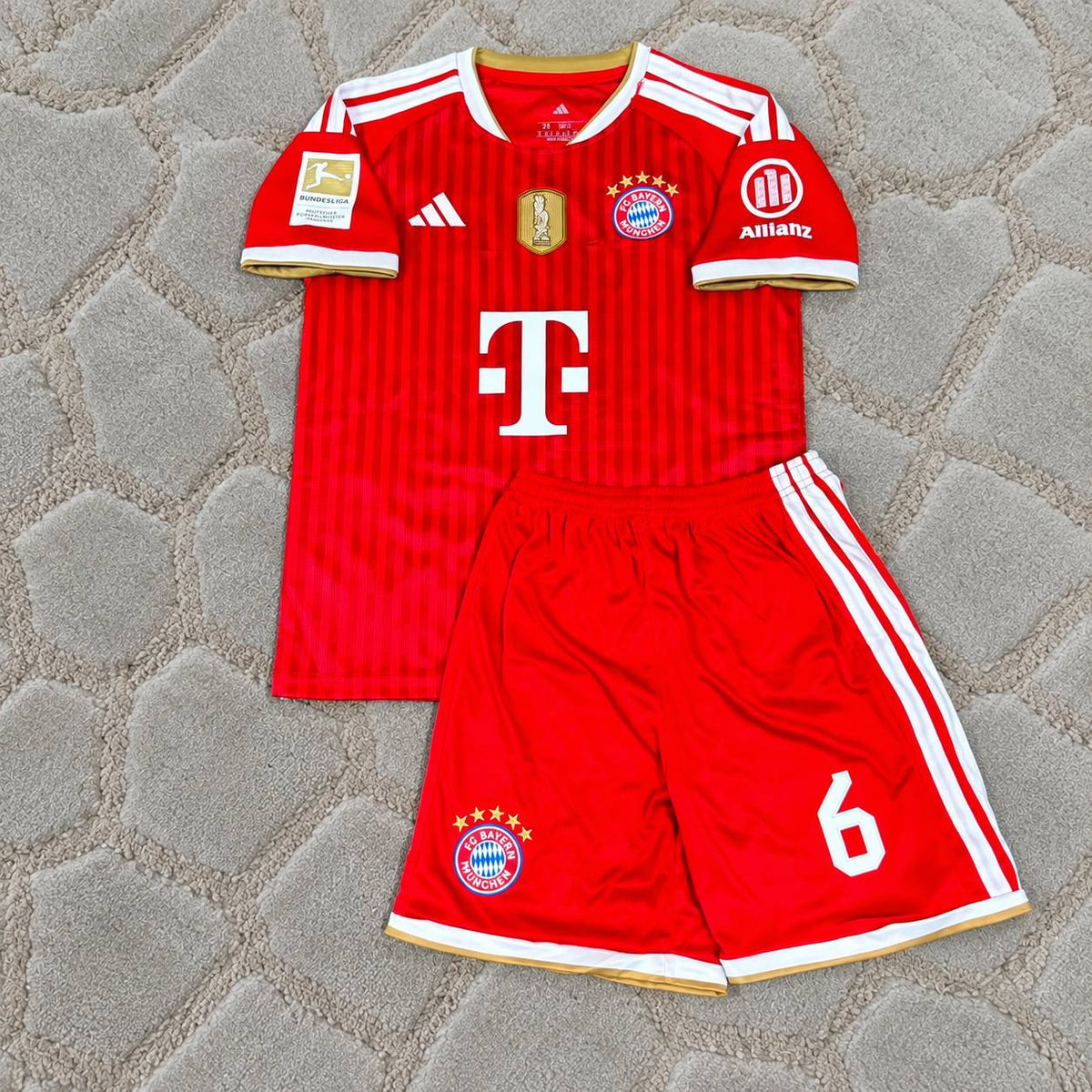 Joshua Kimmich #6 Bayern Munich 2026-2027 Home Kids Jersey – Gold Bundesliga Champions Patch - Trikot Maillot