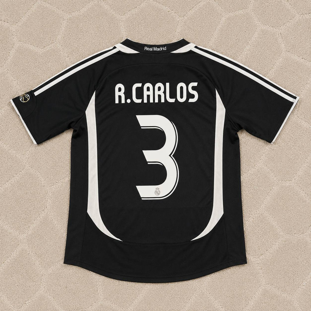 Roberto Carlos Real Madrid 2006-2007 Black Jersey Soccer Shirt