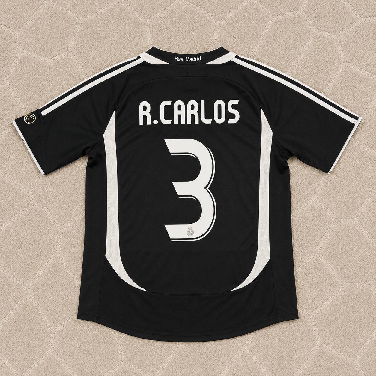 Roberto Carlos Real Madrid 2006-2007 Black Jersey Soccer Shirt