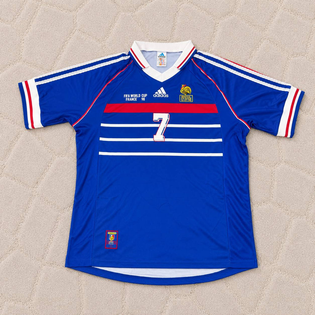 Didier Deschamps France 1998 World Cup Retro Football Jersey Maillot Trikot Soccer Shirt