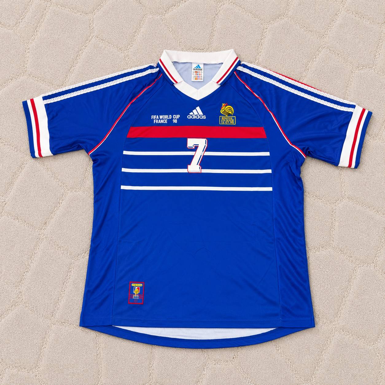 Didier Deschamps France 1998 World Cup Retro Football Jersey Maillot Trikot Soccer Shirt