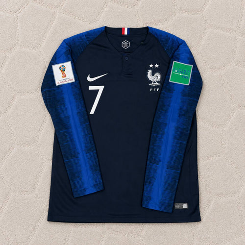 Antoine Griezmann France 2018 World Cup Final Long Sleeve Retro Football Jersey Kit