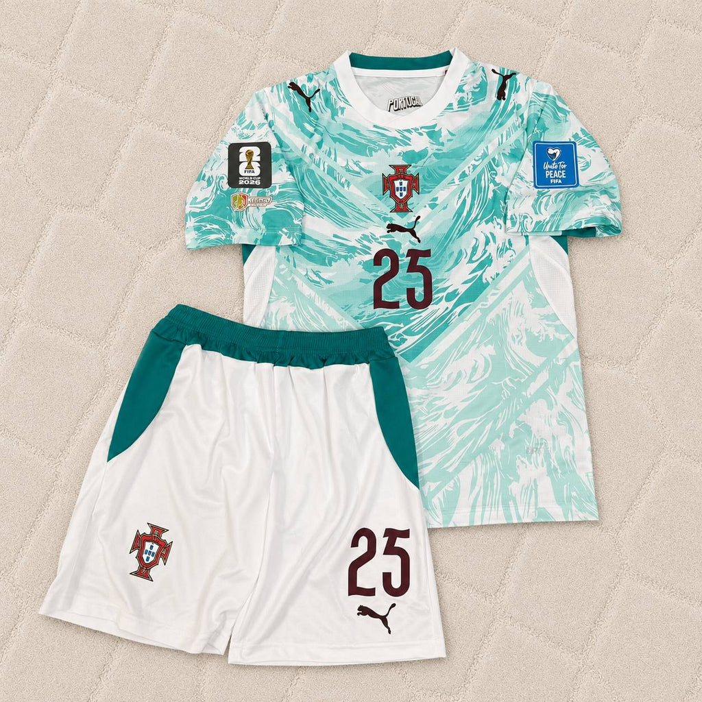 Nuno Mendes Portugal 2026 World Cup White Away Kids Football Jersey