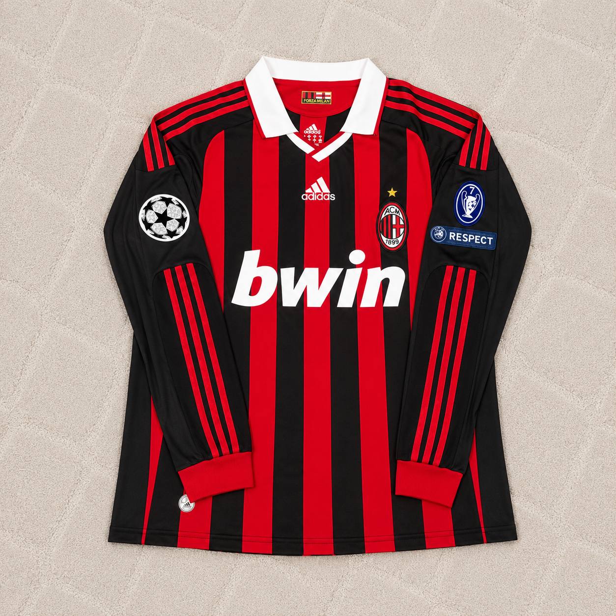 Klaas-Jan Huntelaar Milan 2009 2011 Retro Long Sleeve Jersey Maillot Trikot Maglia