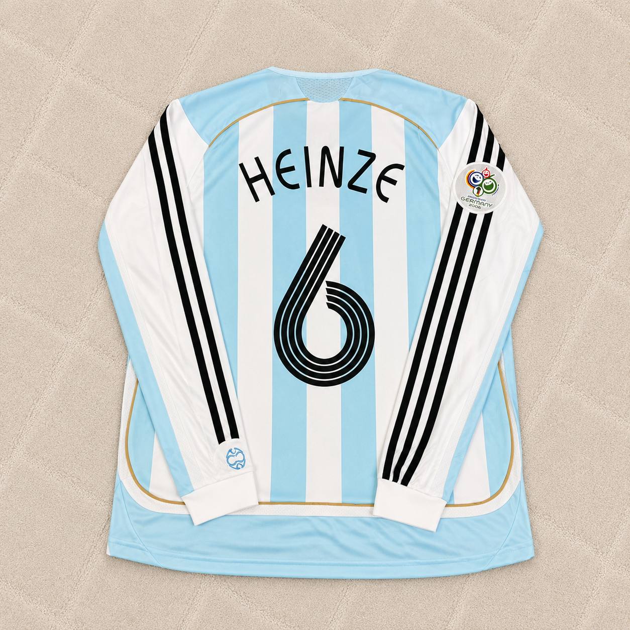 Gabriel Heinze #6 Argentina 2006 World Cup Retro Long Sleeve Football Jersey