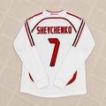 Andriy Shevchenko #7 AC Milan Away White Long Sleeve Retro Jersey