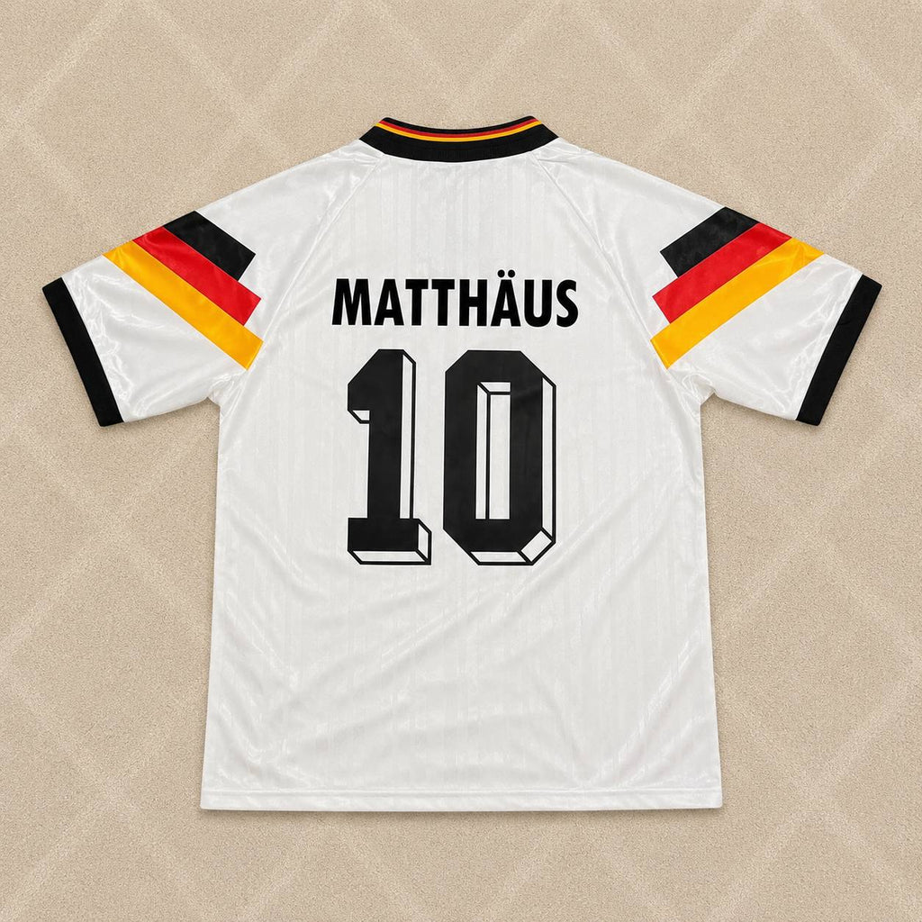 Lothar Matthäus Deutschland 1992 White Retro Fußballtrikot