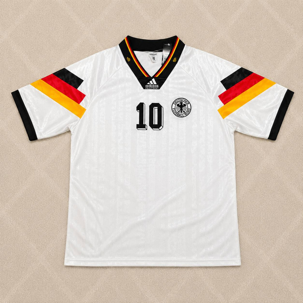 Lothar Matthäus Deutschland 1992 White Retro Fußballtrikot