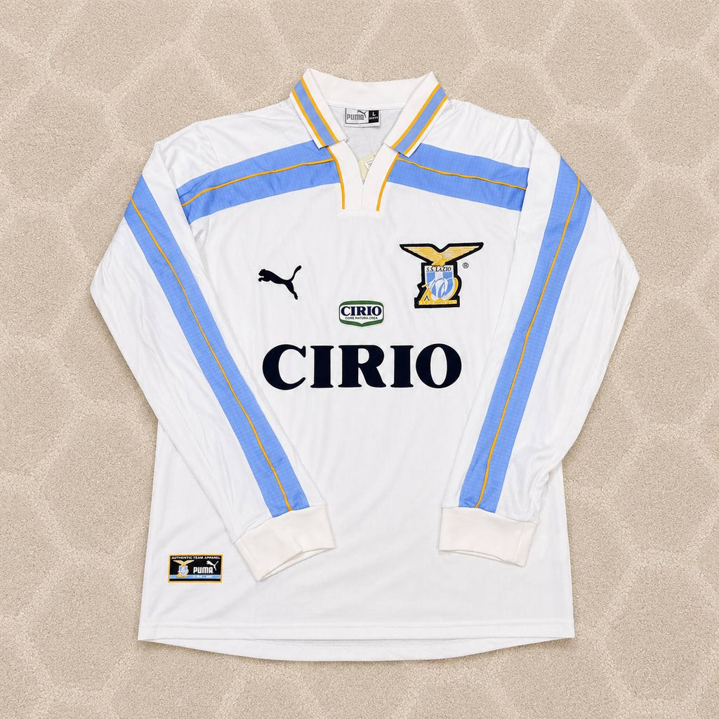 Sinisa Mihajlovic Lazio 1999 2000 White Long Sleeve Retro Football Jersey Kit