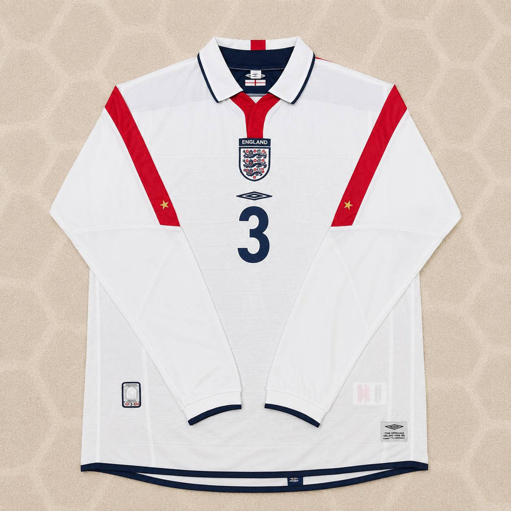Ashley Cole England EURO 2004 Long Sleeve Home Retro Football Jersey