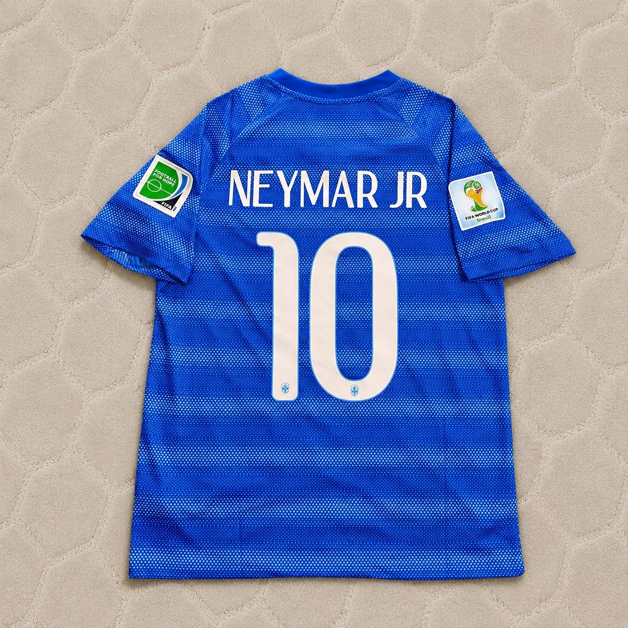 Neymar JR Brazil 2014 World Cup Retro Blue Jersey Trikot
