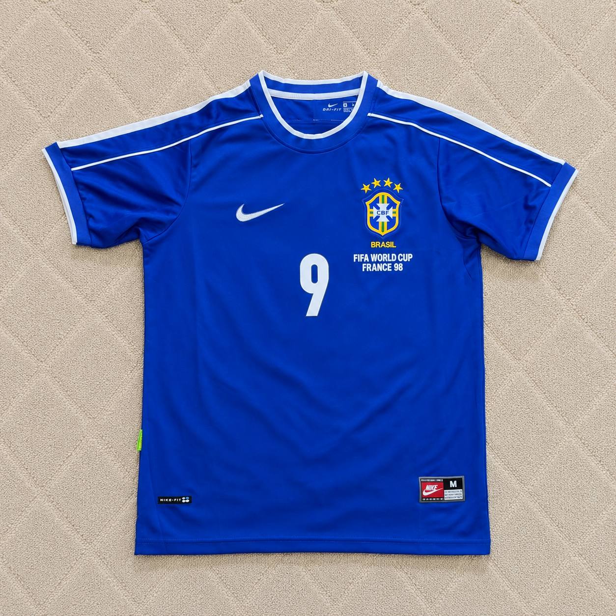 Ronaldo Nazário Brazil 1998 World Cup Retro Football Jersey Kit