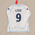 Djibril Cisse Auxerre 2003 White Long Sleeve Retro Jersey Maillot