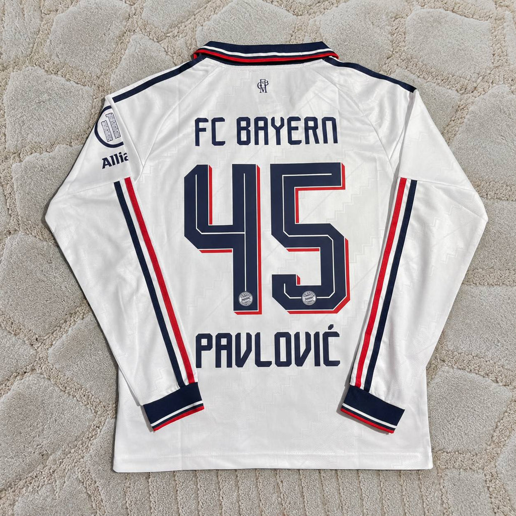 Aleksandar Pavlovic #45 Bayern Munich 2026-2027 Away Long Sleeve Jersey - Jersey Kit - Trikot Maillot