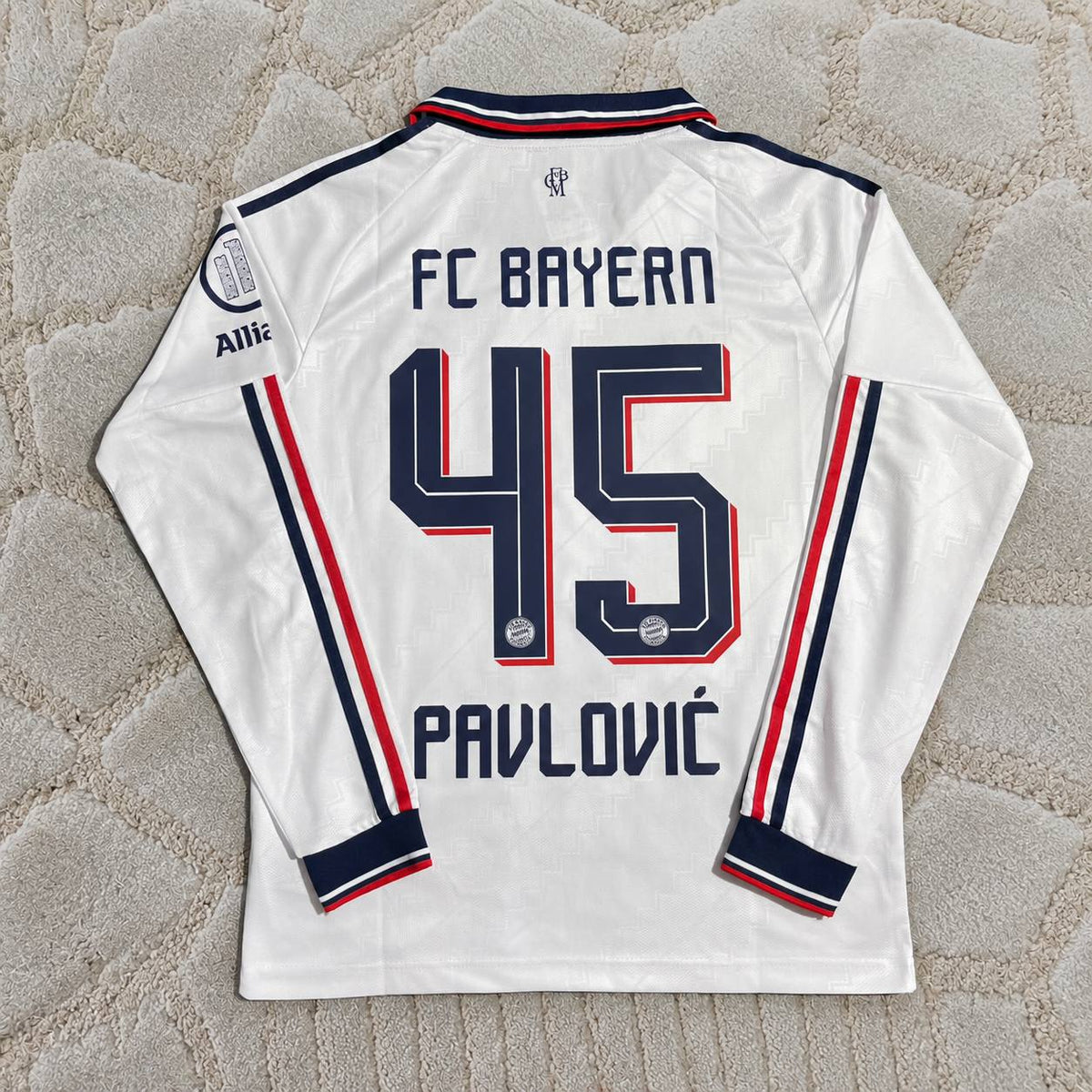Aleksandar Pavlovic #45 Bayern Munich 2026-2027 Away Long Sleeve Jersey - Jersey Kit - Trikot Maillot