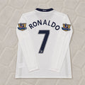 Cristiano Ronaldo Manchester United 2008-2009 EPL White Long Sleeve Retro Football Jersey