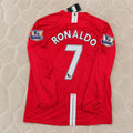 Cristiano Ronaldo Manchester United 2008 EPL Patch Retro Long Sleeve Jersey