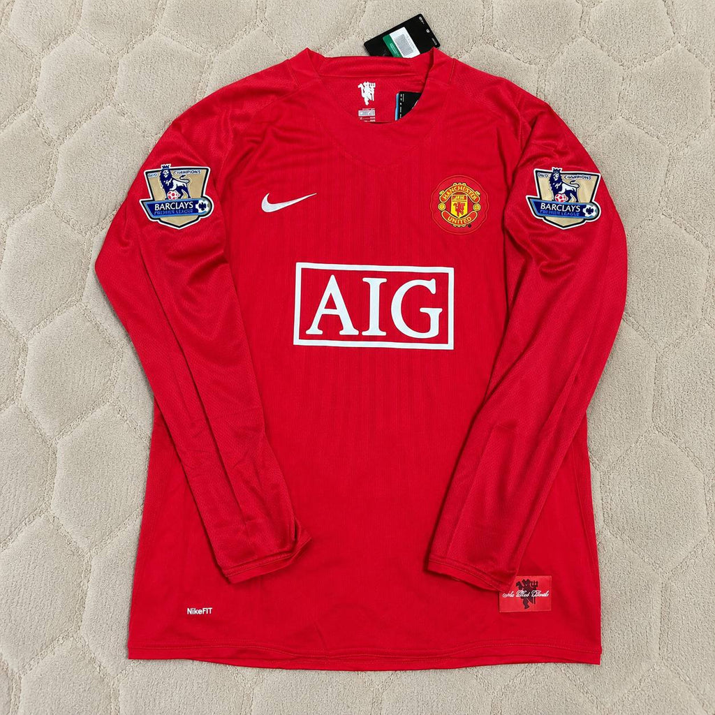 Cristiano Ronaldo Manchester United 2008 EPL Patch Retro Long Sleeve Jersey